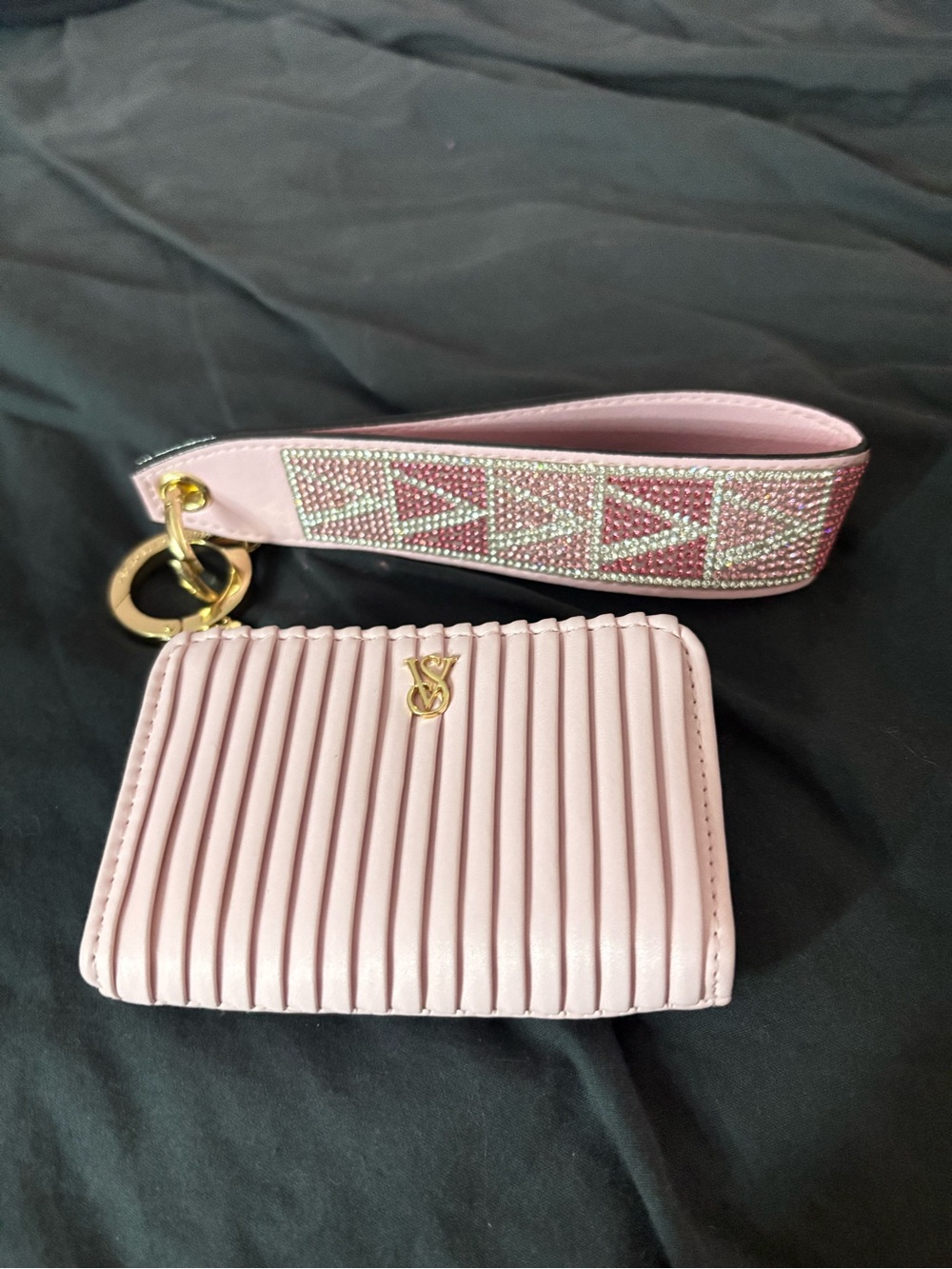 Victoria’s Secret: Pink Blinged Wristlet and Pink Wallet